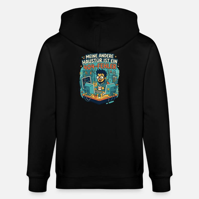 Programmierer 404 Fehler Humor - Stanley/Stella Unisex Bio-Kapuzenjacke CULTIVATOR  - Schwarz