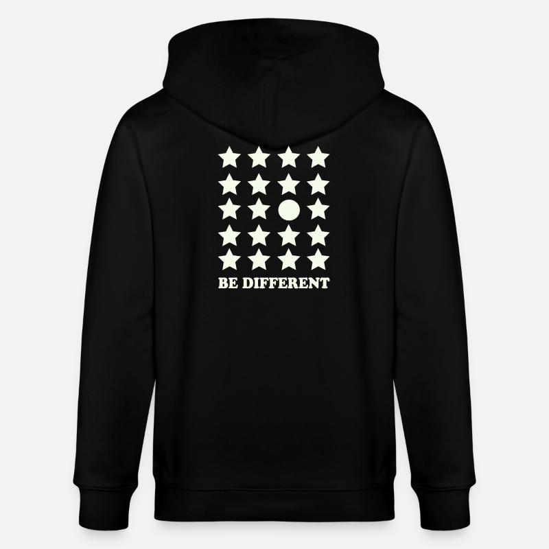 Be Different Star Grid Circle - Stanley/Stella CULTIVATOR Unisex Organic Hooded Jacket - black