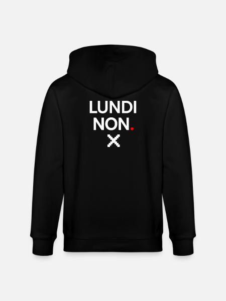 LUNDI NON | Humour lundi minimal - Veste à capuche bio CULTIVATOR Stanley/Stella Unisexe - noir