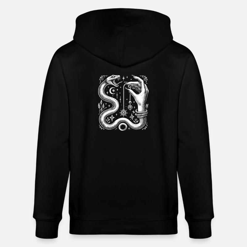 Serpent Pendule divinatoire - Veste à capuche bio CULTIVATOR Stanley/Stella Unisexe - noir
