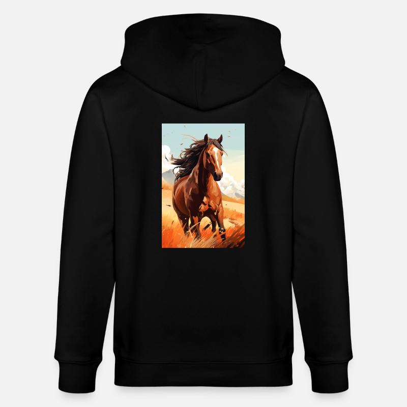 Cheval - Veste à capuche bio CULTIVATOR Stanley/Stella Unisexe - noir