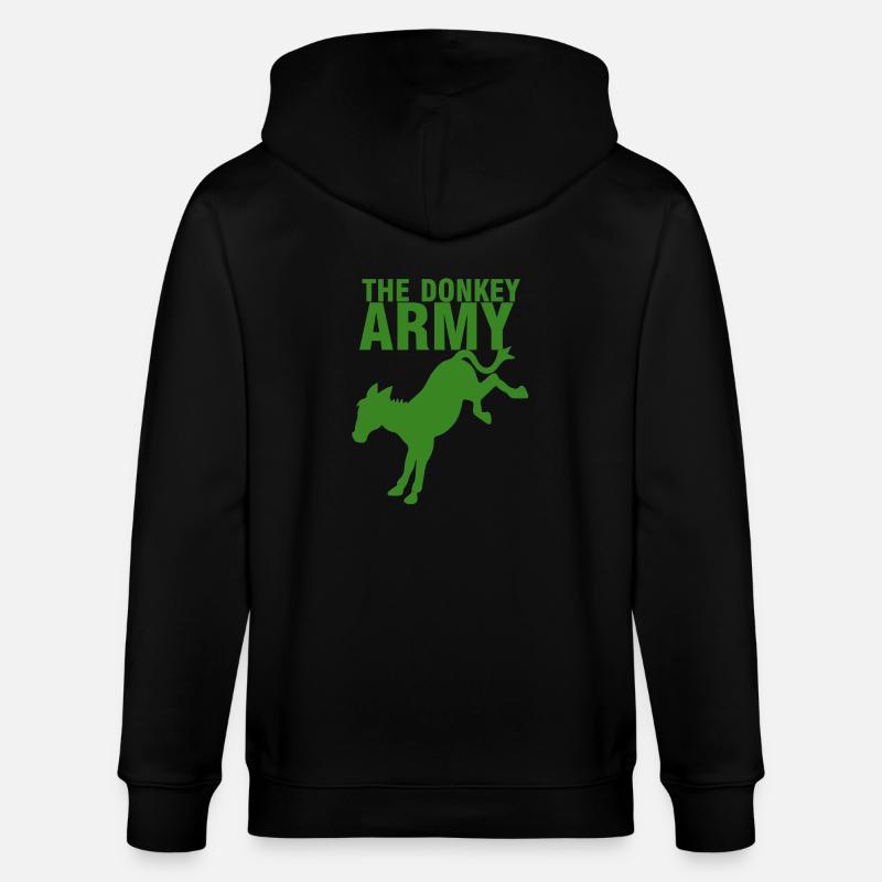 Âne / ferme: L'Armée Ane - Veste à capuche bio CULTIVATOR Stanley/Stella Unisexe - noir