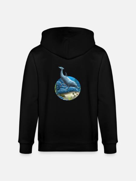 Le monde des dauphins - Veste à capuche bio CULTIVATOR Stanley/Stella Unisexe - noir