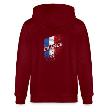 france drapeau - Veste à capuche bio CULTIVATOR Stanley/Stella Unisexe - bordeaux - Dos - Anna (173cm)