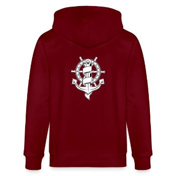 klassik tattoo - Stanley/Stella Unisex Bio-Kapuzenjacke CULTIVATOR  - Burgunderrot - Hinten - Anna (173cm)