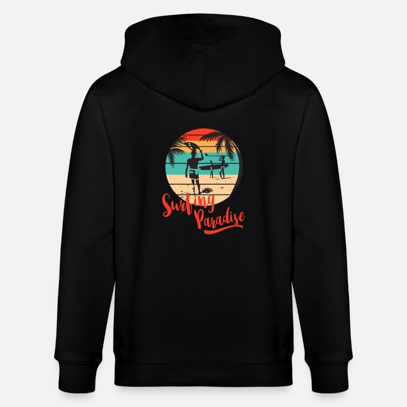 Surf, Surf, Surf, Surf, Surf - Veste à capuche bio CULTIVATOR Stanley/Stella Unisexe - noir