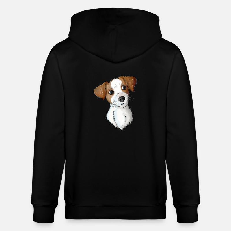 Jack Russell Pattern 2 2 - Stanley/Stella Unisex Bio-Kapuzenjacke CULTIVATOR  - Schwarz