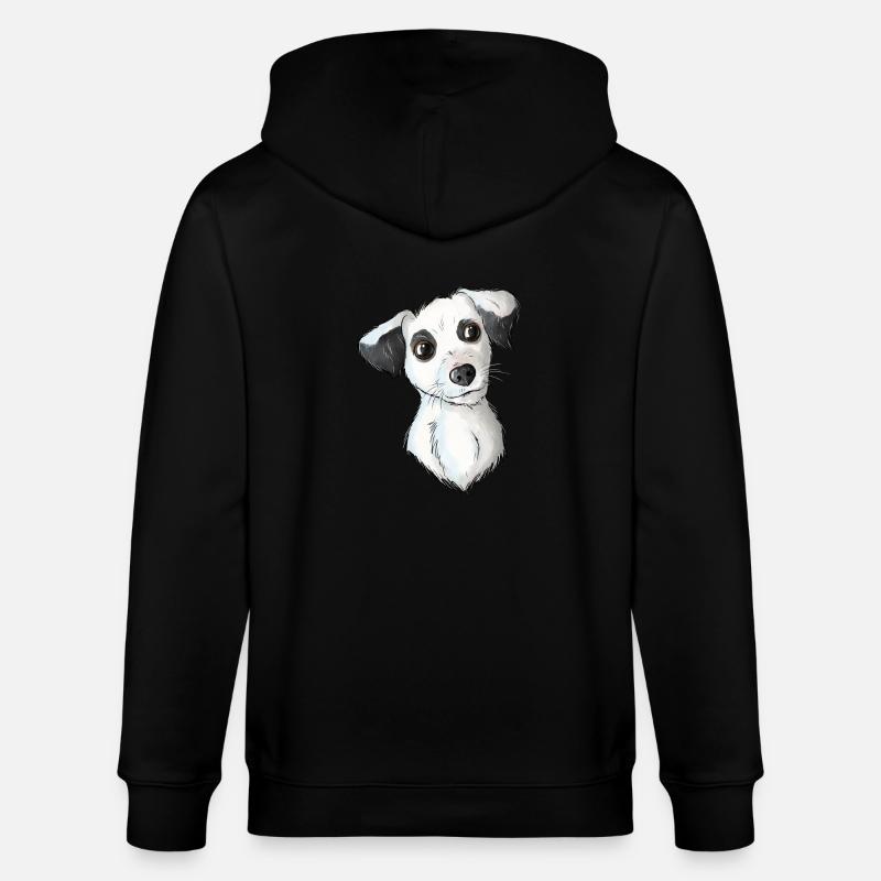 Jack Russell Pattern 6 - Stanley/Stella Unisex Bio-Kapuzenjacke CULTIVATOR  - Schwarz