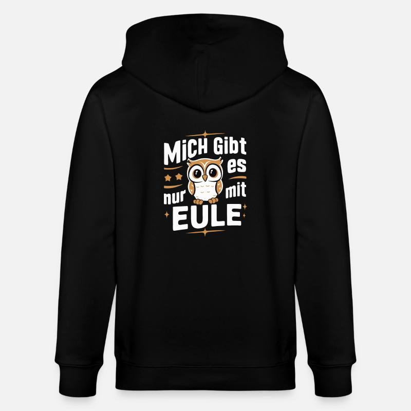 Nachteule Eule Eulen Vogel - Stanley/Stella Unisex Bio-Kapuzenjacke CULTIVATOR  - Schwarz