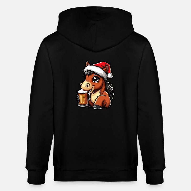 Bière de Noël de cheval - Veste à capuche bio CULTIVATOR Stanley/Stella Unisexe - noir