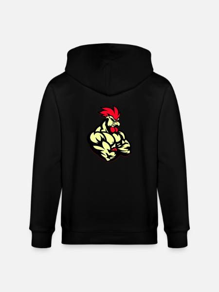 Rooster Comic - Stanley/Stella CULTIVATOR Unisex Organic Hooded Jacket - black