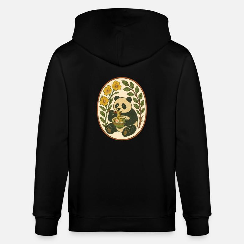 Ramen Panda - Stanley/Stella Unisex Bio-Kapuzenjacke CULTIVATOR  - Schwarz