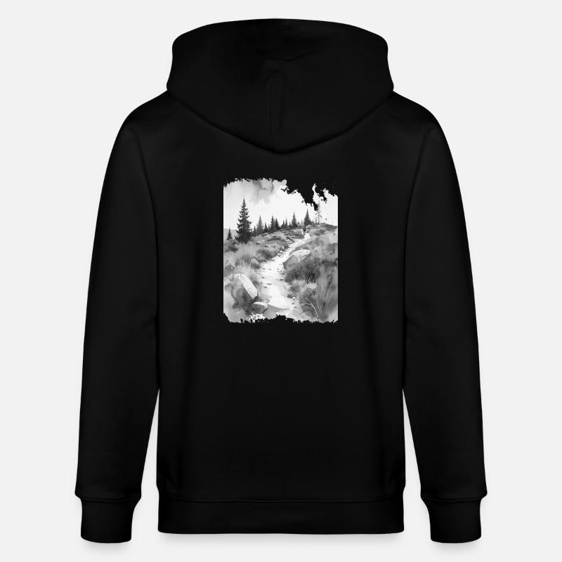 Wanderpfad greysplash - Stanley/Stella Unisex Bio-Kapuzenjacke CULTIVATOR  - Schwarz