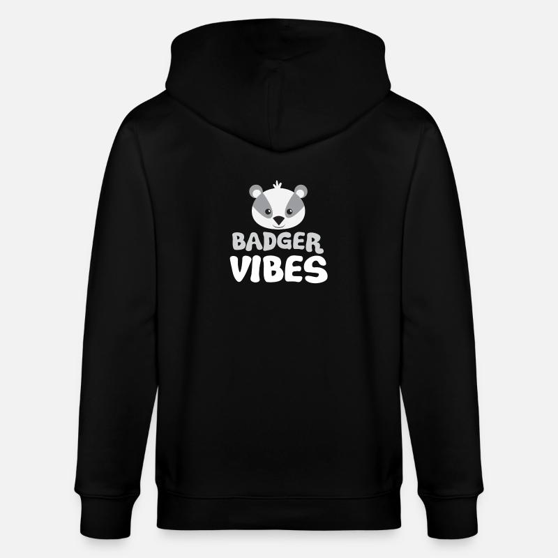 Badger vibes - Stanley/Stella CULTIVATOR  Unisex Organic Hooded Jacket - black