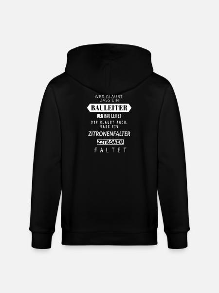 Motivierendes Zitat Bauleiter Design - Stanley/Stella Unisex Bio-Kapuzenjacke CULTIVATOR - Schwarz