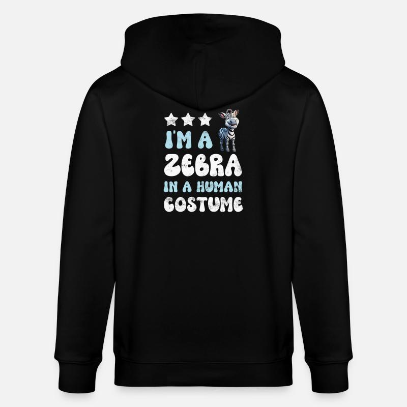 Zebra - Stanley/Stella Unisex Bio-Kapuzenjacke CULTIVATOR  - Schwarz