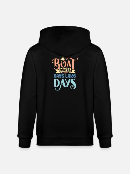 Boat Waves Sun Rays Lake Days - Stanley/Stella CULTIVATOR  Unisex Organic Hooded Jacket - black