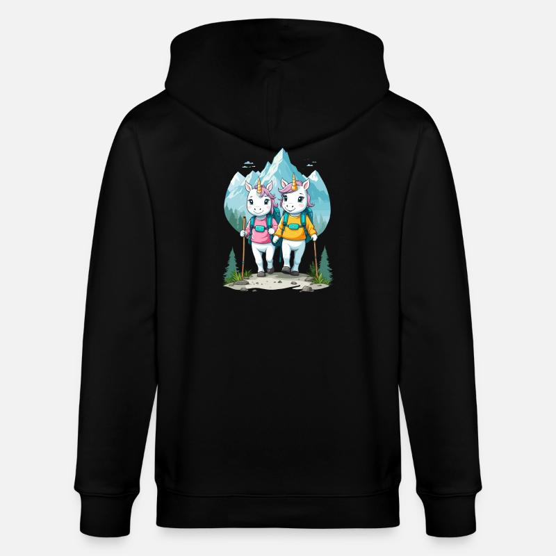 Wanderer Einhörner - Stanley/Stella Unisex Bio-Kapuzenjacke CULTIVATOR  - Schwarz