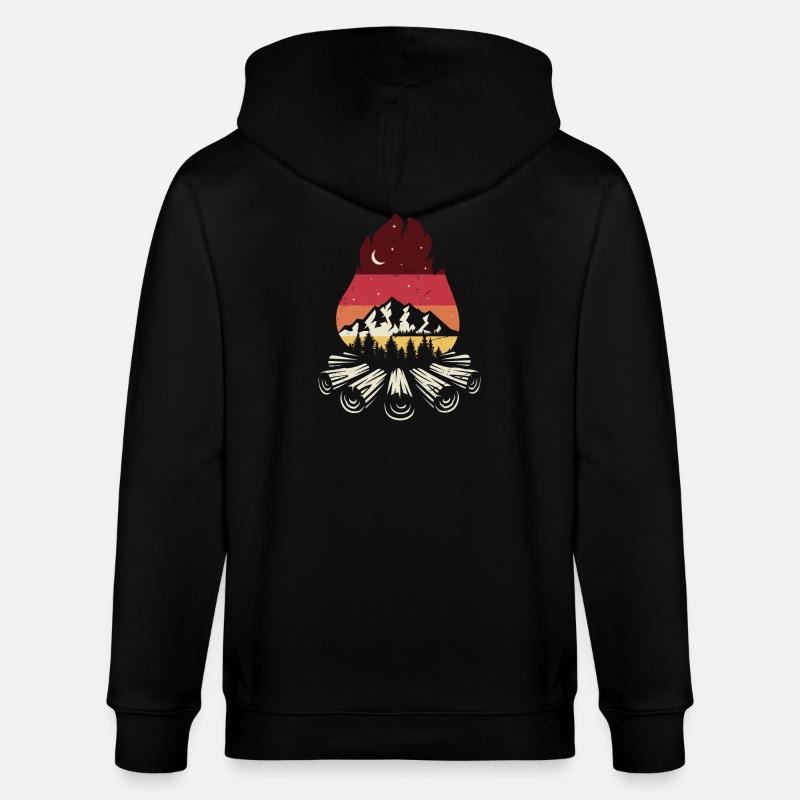 Feu de camp Sunset Pines - Veste à capuche bio CULTIVATOR Stanley/Stella Unisexe - noir