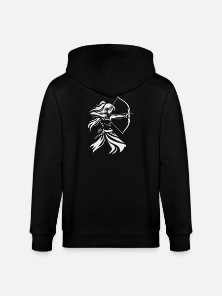 Archer Silhouette with Bow - Stanley/Stella CULTIVATOR Unisex Organic Hooded Jacket - black