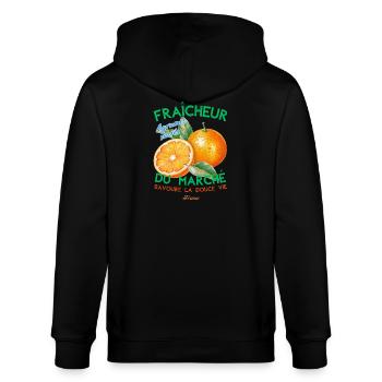 Fraicheur du marché - Stanley/Stella Unisex Bio-Kapuzenjacke CULTIVATOR  - Schwarz - Hinten - Anna (173cm)