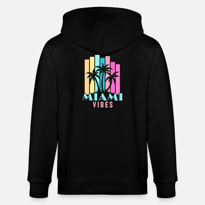Vibrations de Miami - Veste à capuche bio CULTIVATOR Stanley/Stella Unisexe - noir