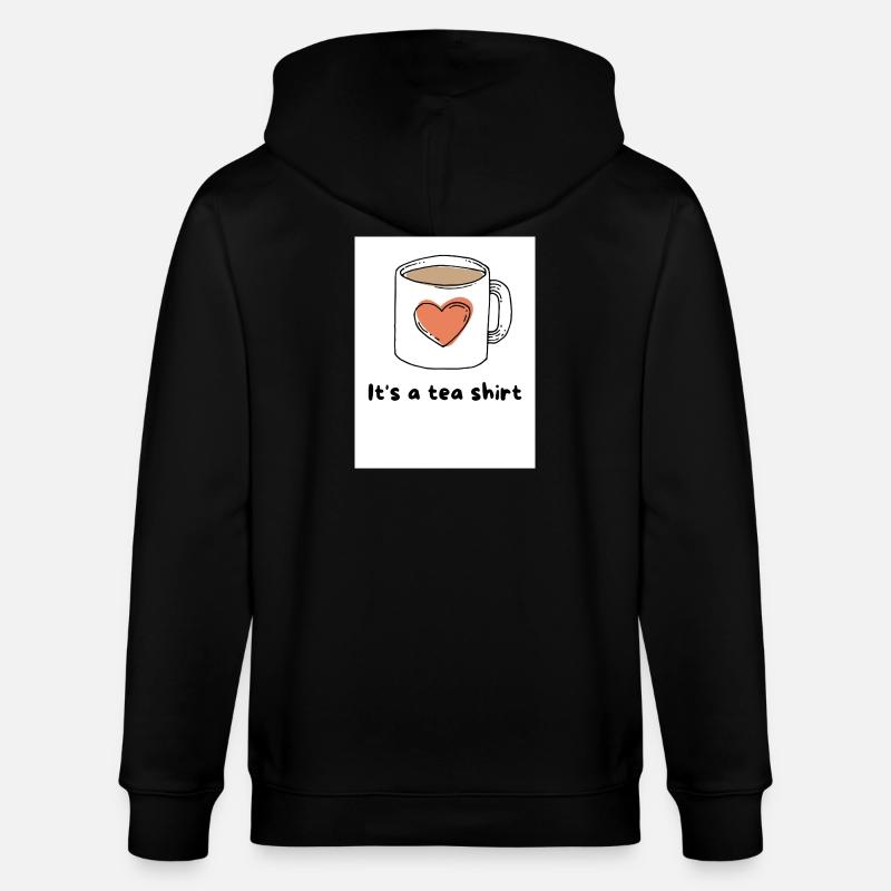Herz Kaffeebecher Tee Shirt Design - Stanley/Stella Unisex Bio-Kapuzenjacke CULTIVATOR  - Schwarz