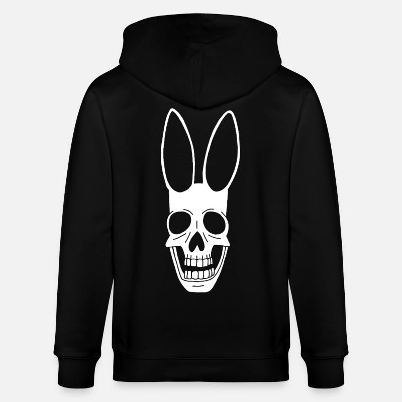 Crâne de lapin blanc - Veste à capuche bio CULTIVATOR Stanley/Stella Unisexe - noir