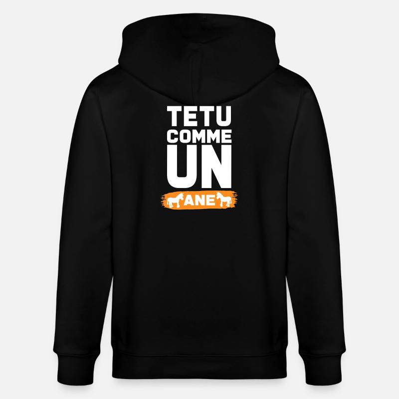TEXT WIE EIN ESEL - Stanley/Stella Unisex Bio-Kapuzenjacke CULTIVATOR - Schwarz