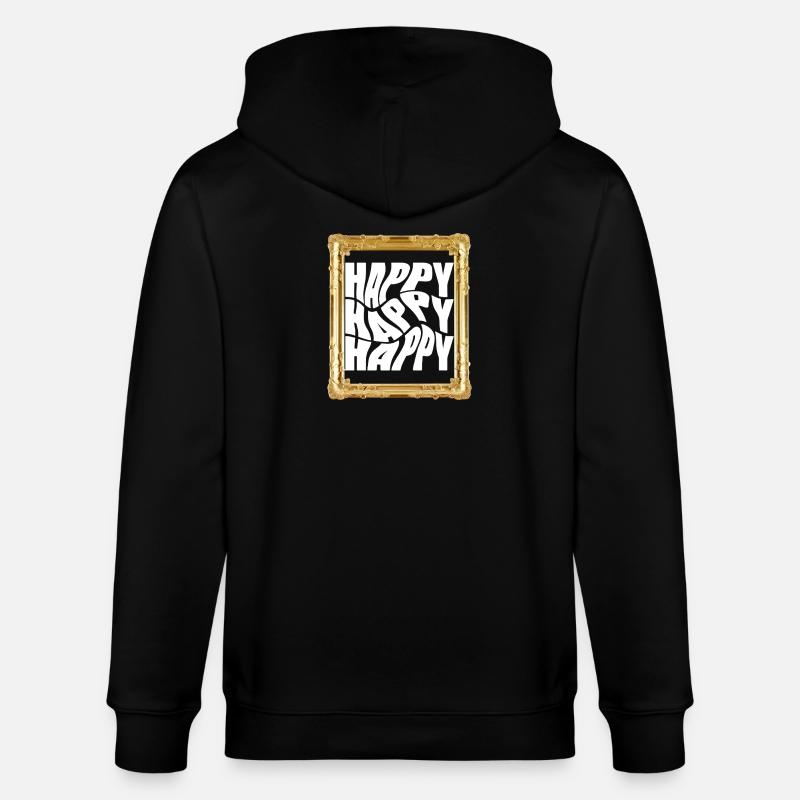 Fröhlicher Retro Schriftzug - Stanley/Stella Unisex Bio-Kapuzenjacke CULTIVATOR - Schwarz