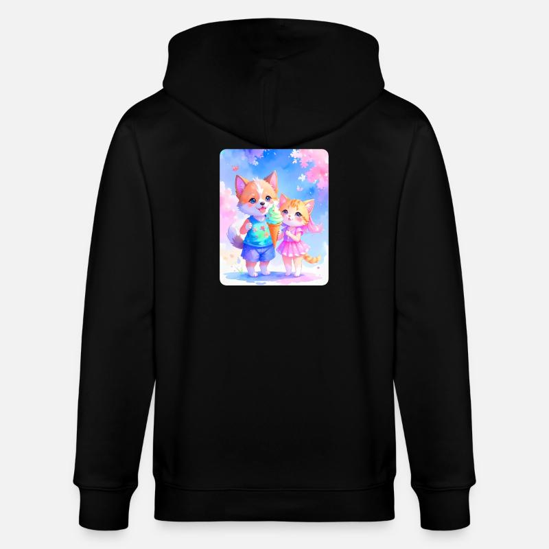 Hündchen, Kätzchen & Eiscreme - Stanley/Stella Unisex Bio-Kapuzenjacke CULTIVATOR  - Schwarz