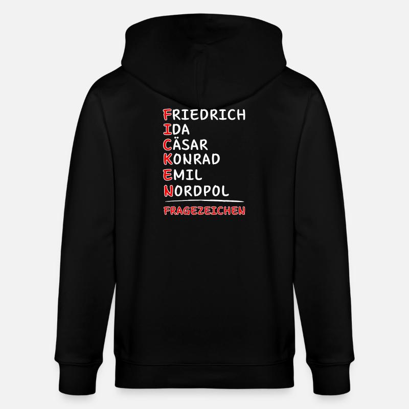 Funkalphabet-Friedrich Ida Cäsar Kaufmann Emil... - Stanley/Stella Unisex Bio-Kapuzenjacke CULTIVATOR  - Schwarz