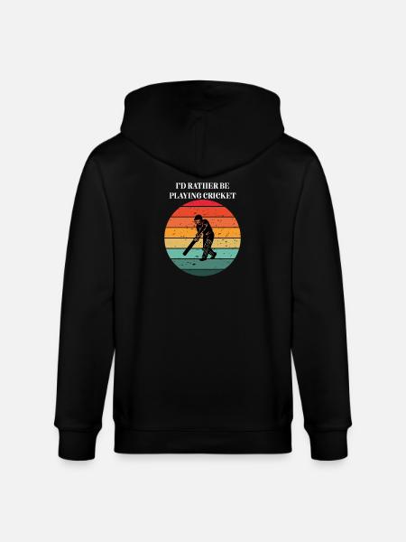Cricket in the Retro Sun - Stanley/Stella CULTIVATOR Unisex Organic Hooded Jacket - black