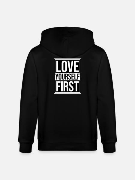 Love Yourself First Self-Love Self-Care - Stanley/Stella CULTIVATOR  Unisex Organic Hooded Jacket - black