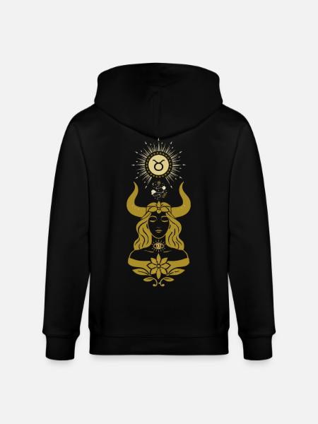 Taureau Femme – Cadeau Astrologie - Veste à capuche bio CULTIVATOR Stanley/Stella Unisexe - noir