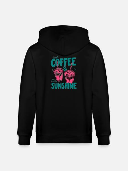 Sunshine Iced Coffee Vibes - Stanley/Stella CULTIVATOR Unisex Organic Hooded Jacket - black
