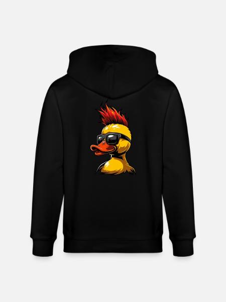 Rubber Duck Punk - Stanley/Stella CULTIVATOR  Unisex Organic Hooded Jacket - black
