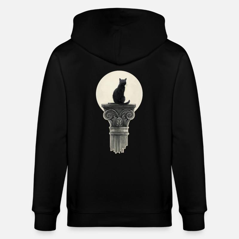 Schwarz Katze - Stanley/Stella Unisex Bio-Kapuzenjacke CULTIVATOR  - Schwarz
