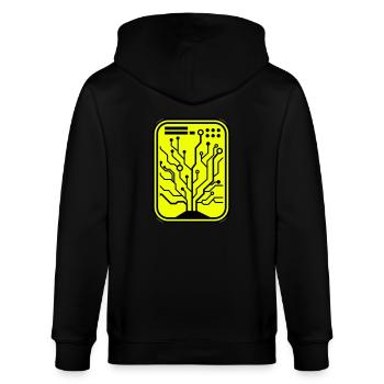 micro chip - Stanley/Stella Unisex Bio-Kapuzenjacke CULTIVATOR  - Schwarz - Hinten - Anna (173cm)