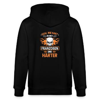 FRANZOSEN - Stanley/Stella Unisex Bio-Kapuzenjacke CULTIVATOR  - Schwarz - Hinten - Anna (173cm)