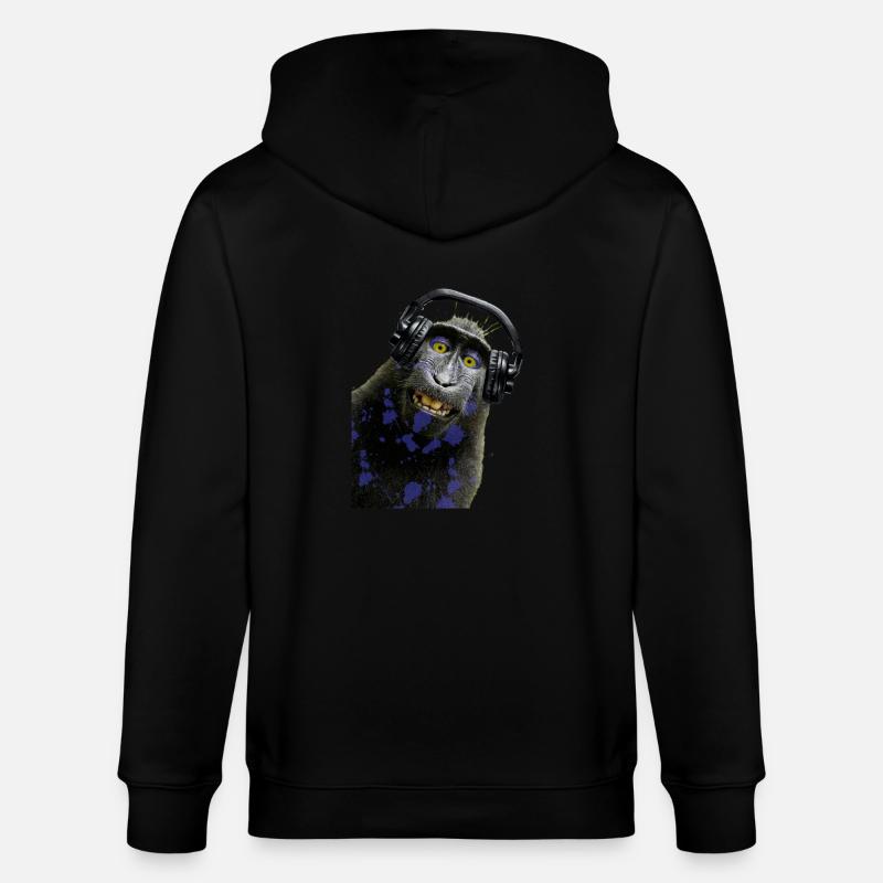 Hemd Monkey Music von Custom - Stanley/Stella Unisex Bio-Kapuzenjacke CULTIVATOR  - Schwarz