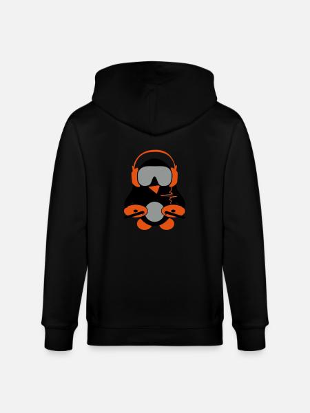 dj penguin - Stanley/Stella Unisex Bio-Kapuzenjacke CULTIVATOR  - Schwarz