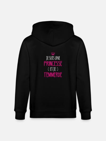 Je suis une princesse - Veste à capuche bio CULTIVATOR Stanley/Stella Unisexe - noir