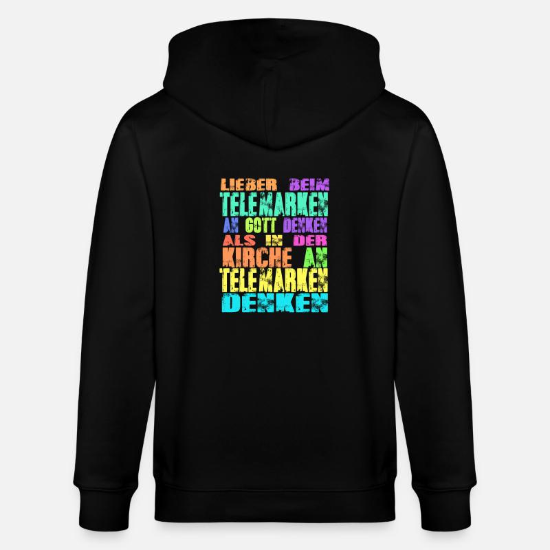 Telemarken Kirche - Stanley/Stella Unisex Bio-Kapuzenjacke CULTIVATOR  - Schwarz