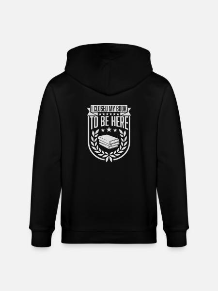 I closed my book - Stanley/Stella CULTIVATOR Unisex Organic Hooded Jacket - black