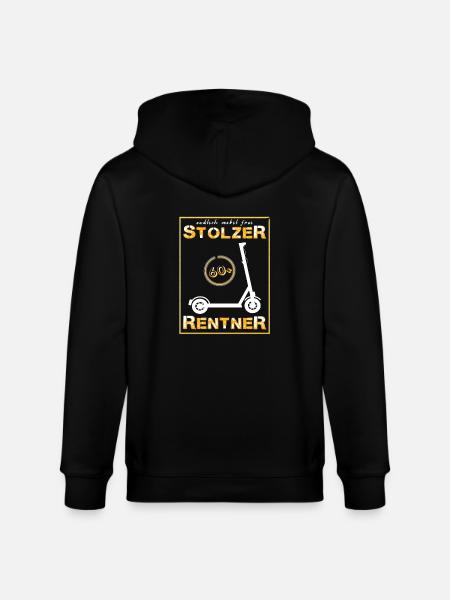 stolzer Rentner Scooter - Stanley/Stella Unisex Bio-Kapuzenjacke CULTIVATOR  - Schwarz