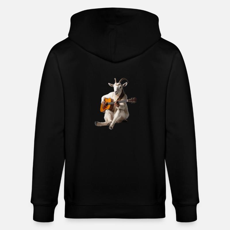 chèvre blanche guitare - Veste à capuche bio CULTIVATOR Stanley/Stella Unisexe - noir