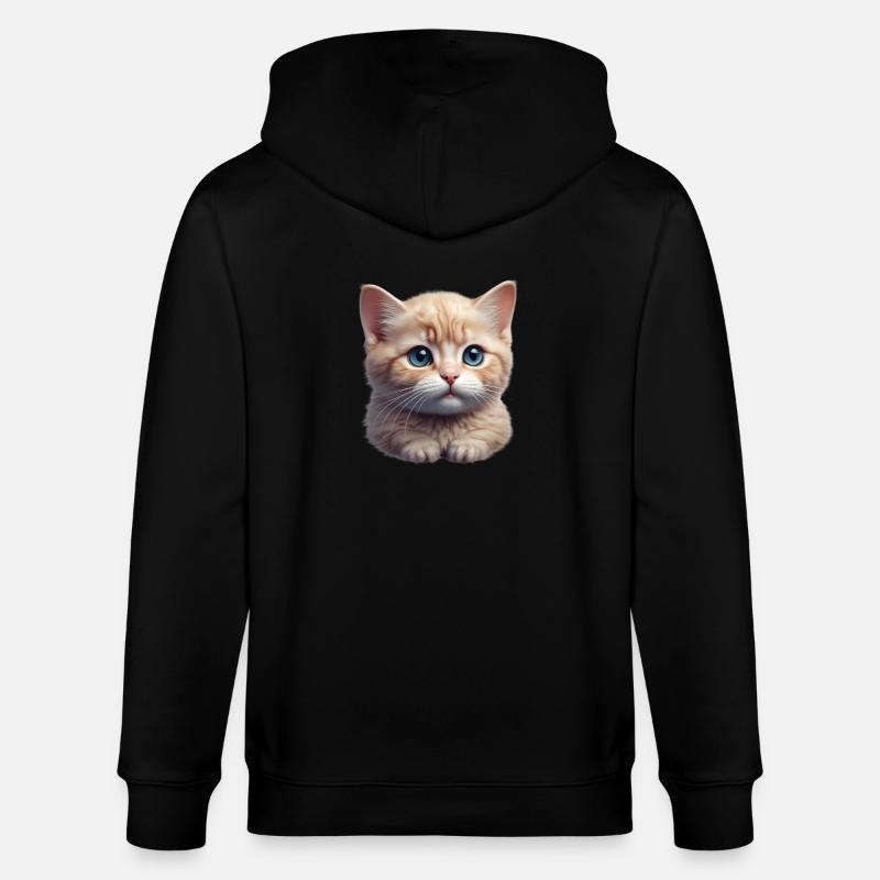 Petit chaton mignon - Veste à capuche bio CULTIVATOR Stanley/Stella Unisexe - noir