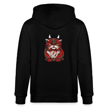 Chat satanique chats petit diable Satan Halloween - Veste à capuche bio CULTIVATOR Stanley/Stella Unisexe - noir - Dos - Anna (173cm)