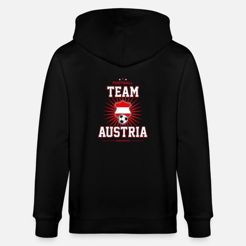 Austria - Stanley/Stella Unisex Bio-Kapuzenjacke CULTIVATOR  - Schwarz